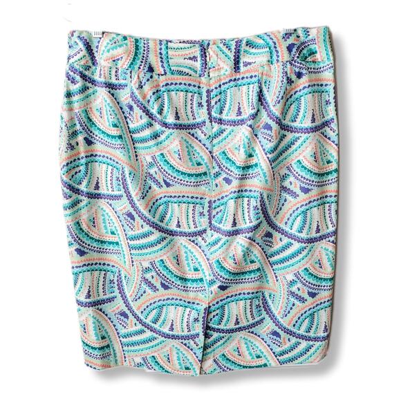 Lane Bryant Stretch Cotton Pencil Skirt 16 Spring Summer Colorful Career Coastal - Picture 5 of 7
